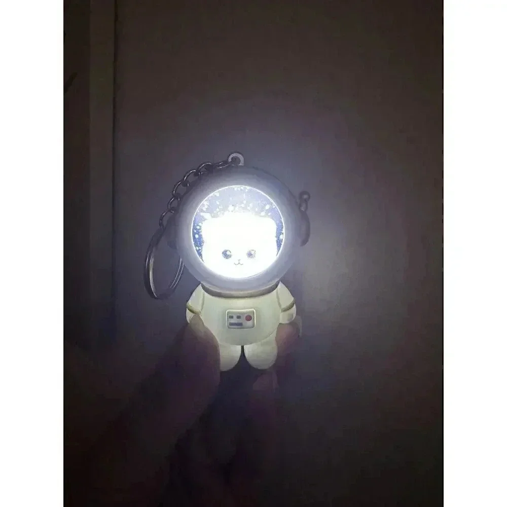 Cute Bear Light up Astronaut Keychains Space Key Chain